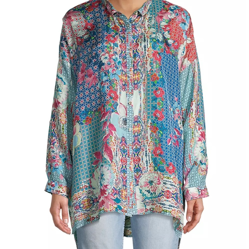 EUC Johnny Was Lubello Reese Silk Tunic